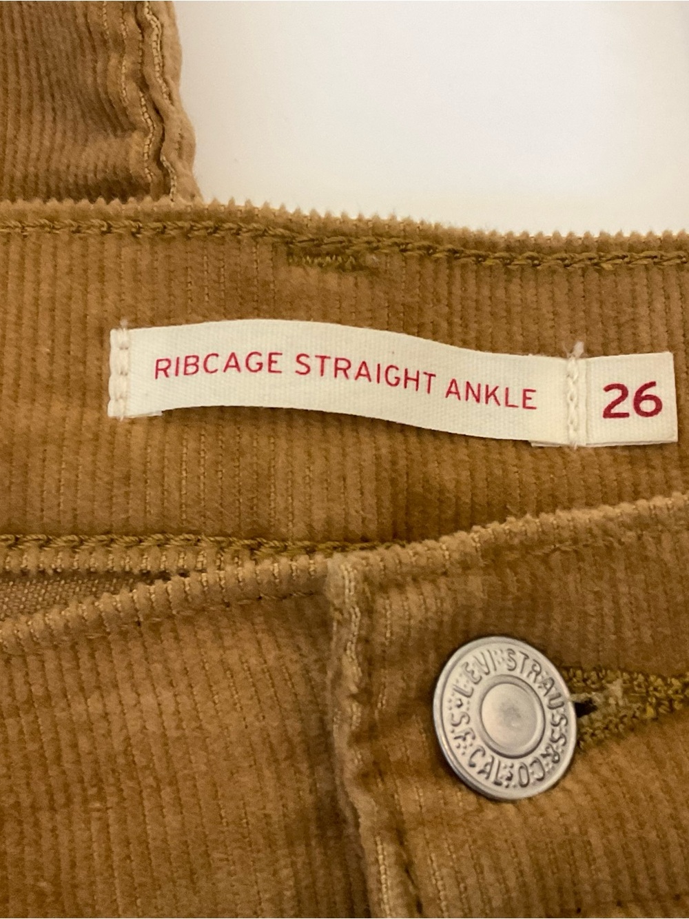 Levi’s Ribcage Straight Ankle Corduroy Pants 26 - Picture 6 of 13